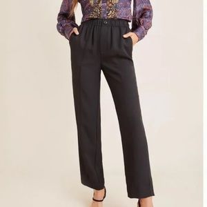 NWT Anthropologie Current Air Robin Black High Rise Pleated Trouser Pants